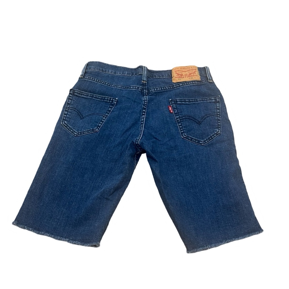 Levi’s Men’s Dark Blue Denim Cut off Shorts Size 30 Waist - Picture 2 of 8